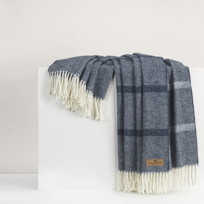 Montauk Stripe Herringbone Throw - Navy