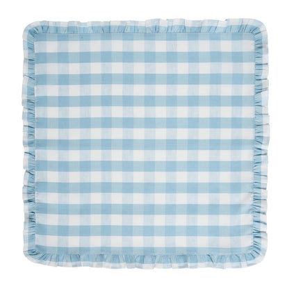 Gingham Ruffle Napkin - Ocean