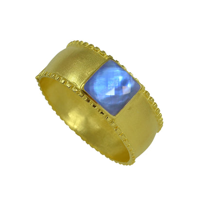 BCJ B - Veneto Hinged Cuff with Square Stone (JP21) - Tanz
