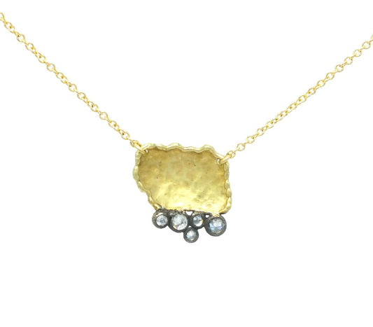 TAP N140 - Organic Pendant with Diamonds, 0.30tcw, 18kt YG & WG