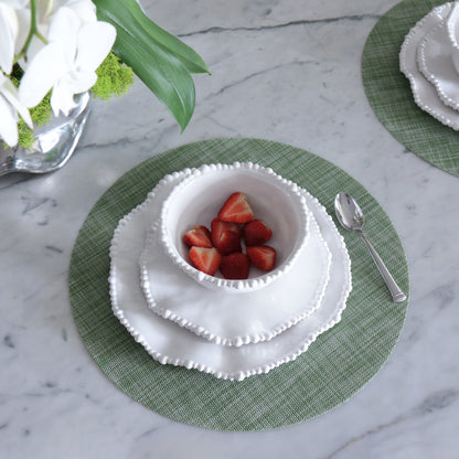 Vida - In/Out Woven Round Placemat - Green - Set/4