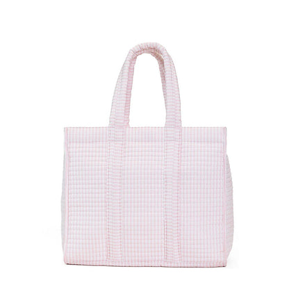 Quilted Go Go Tote - Pimlico Stripe - Pink