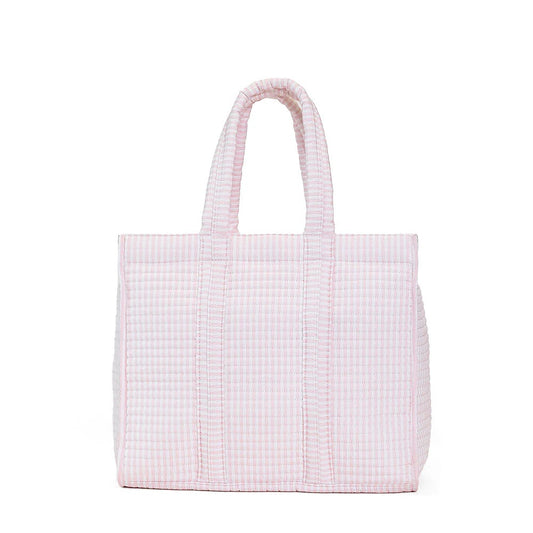 Quilted Go Go Tote - Pimlico Stripe - Pink