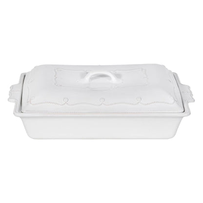 JLK Berry and Thread - Whitewash - Lidded Rectangle Baker 13"