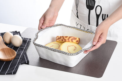 PPB Silver Salerno - Square Baking Dish (2657W)
