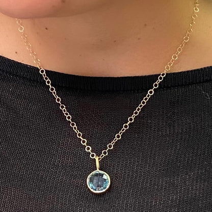 DMD N Petite Circle Charm Necklace - Green Amethyst