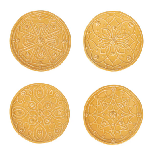 Jardins du Monde - Daffodil - Cocktail Plates - Assorted Set of 4