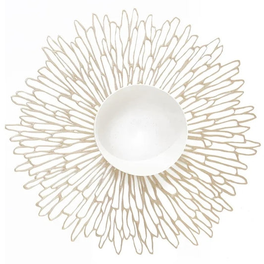 Bloom Round Placemat 15.7" - Champagne