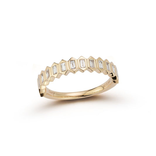 Sadie Pearl Hexagon Baguette Ring - 14kt Gold - Size 7