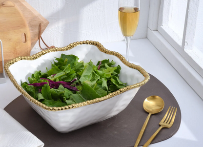 PPB Golden Salerno - Large Square Salad Bowl (2253WG)