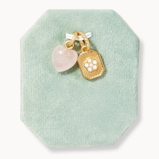 Heart & Flower Charm Set