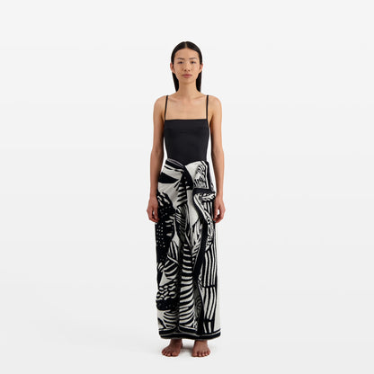 Fouta Towel 100 - Dromadaire et Poulpe - Black