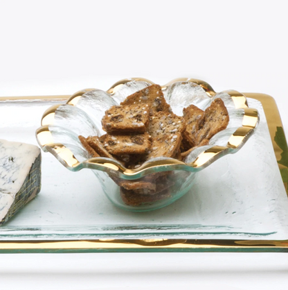 Ruffle Gold - Oval Dip Bowl 8"