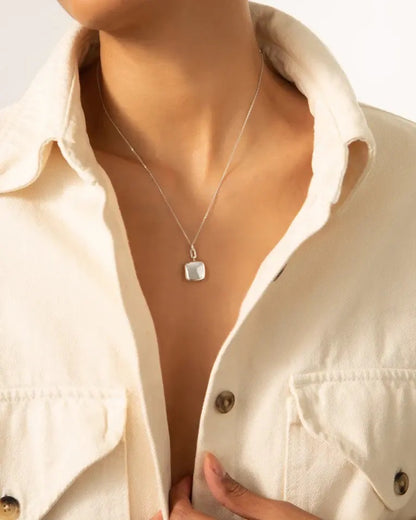 MRK "Viv" Slim Sterling Silver Locket Necklace