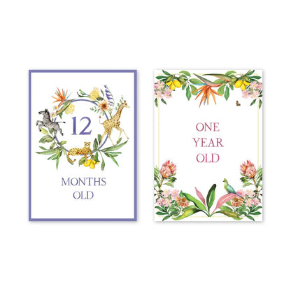 Set of 15 Milestone Cards - Sassy Safari