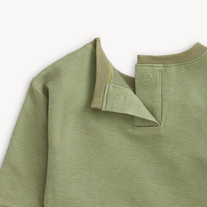 Fleece Set with Dino Patches - Moss -