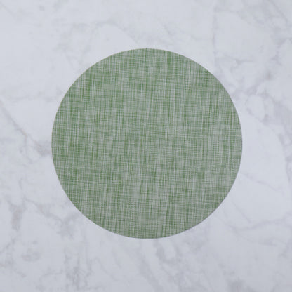 Vida - In/Out Woven Round Placemat - Green - Set/4