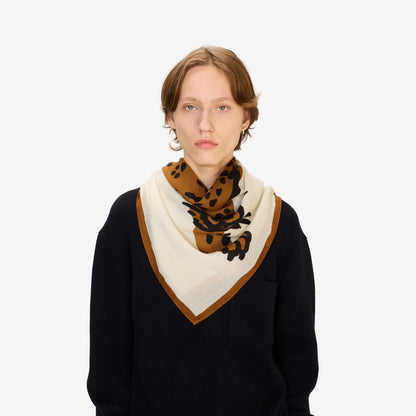 Scarf Carre 100 - Feline - White