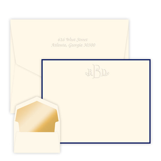 Wheaton Monogram Card - Embossed - Personalized