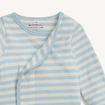 Blue Stripe - Organic Cotton Gown & Hat - NB-3M