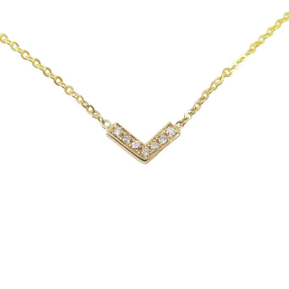 JKD N - Diamond V Necklace; 14kt YG