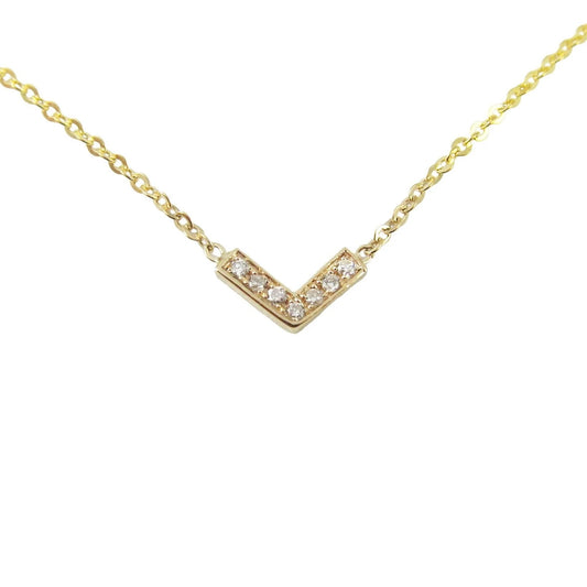JKD N - Diamond V Necklace; 14kt YG