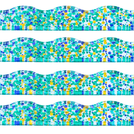 MFM Mahjong Rack Pusher - Confetti - Wavy Green