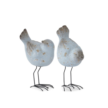 Single Weathered Blue Terracotta Bird 4.5"