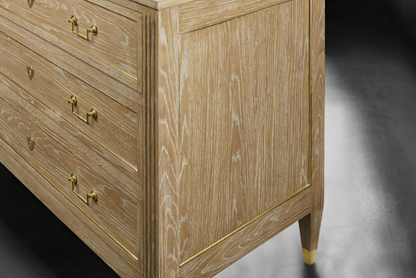 French Three Drawer Commode - Oak Finish