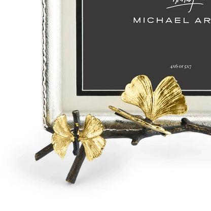 Butterfly Ginkgo - Silver Easel Frame - 5x7