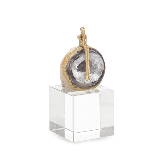 Agate Philosopher Sculpture on Crystal Base - Small 5.5"