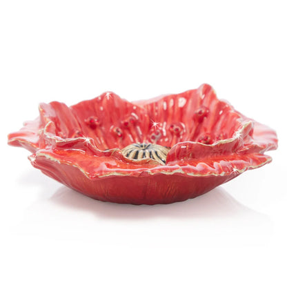 Enameled Stacie Poppy Trinket Tray 4"