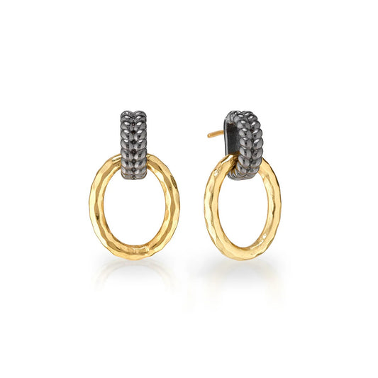CDW E Cleopatra - Regal Link Earrings in Gold/Midnight