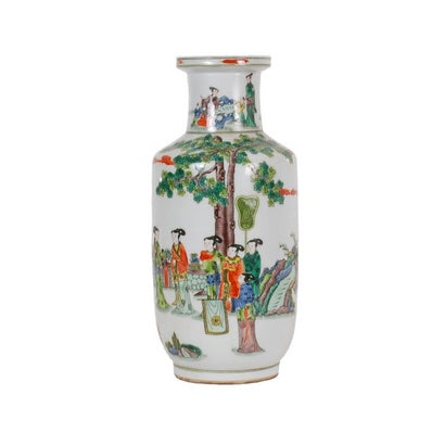 Multicolored Green Vase with Figures Design 17"