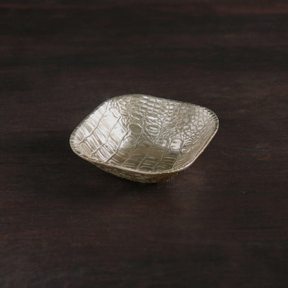 Croc - Small Square Bowl - Gold
