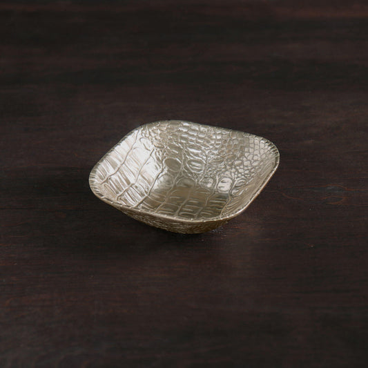 Croc - Small Square Bowl - Gold