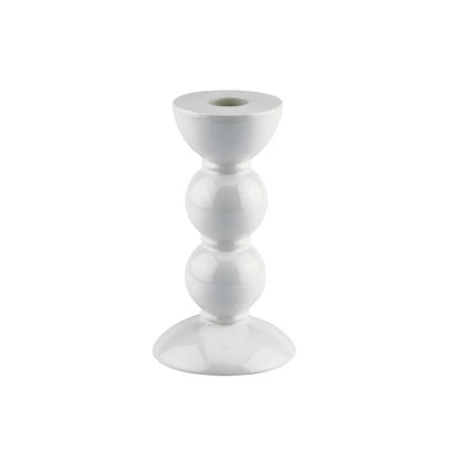 Bobbin Candlestick - White