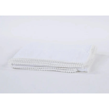 Cotton Muslin Swaddle Blanket - White with White Trim