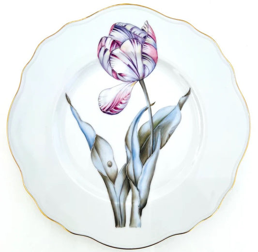 Botanical Treasures - Salad Plate - Purple Tulip - 8"