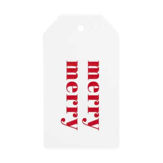 Red Merry Merry Gift Tags