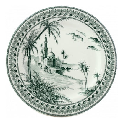 Les Depareillees - Vues d'Orient - Green - Dinner Plate 10.5"