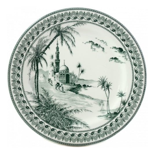 Les Depareillees - Vues d'Orient - Green - Dinner Plate 10.5"