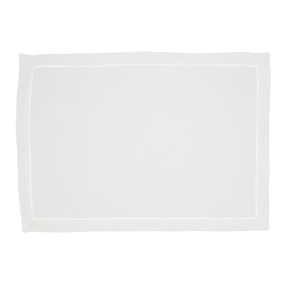 Classic Linen Hemstitch Placemat 14x20 - White