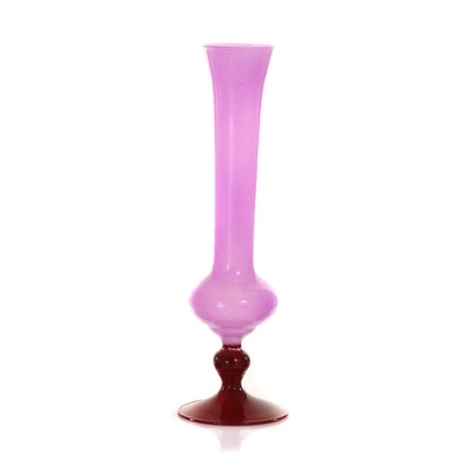 Colored Glass Vase - Pink & Vermillion 9" - Shape C