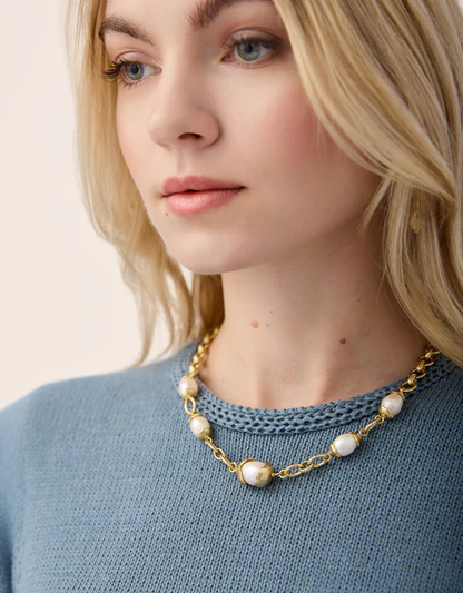 SPT N Karina Pearl Chain Necklace - 18"