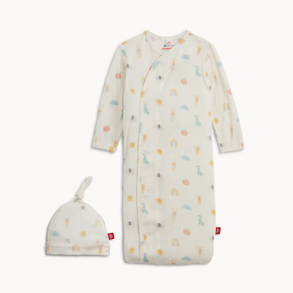Lullaby Sky - Newborn Gown & Hat Set - Pink
