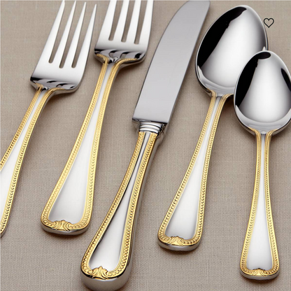 Vintage Jewel Gold - Five Piece Flatware Setting