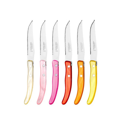 Berlingot - Steak Knives Set of 6 - Pink/Orange Colors