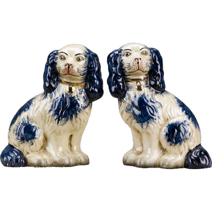 Staffordshire Dogs - Blue - 6H" - (Set of 2)