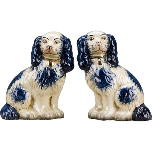 Staffordshire Dogs - Blue - 6H" - (Set of 2)